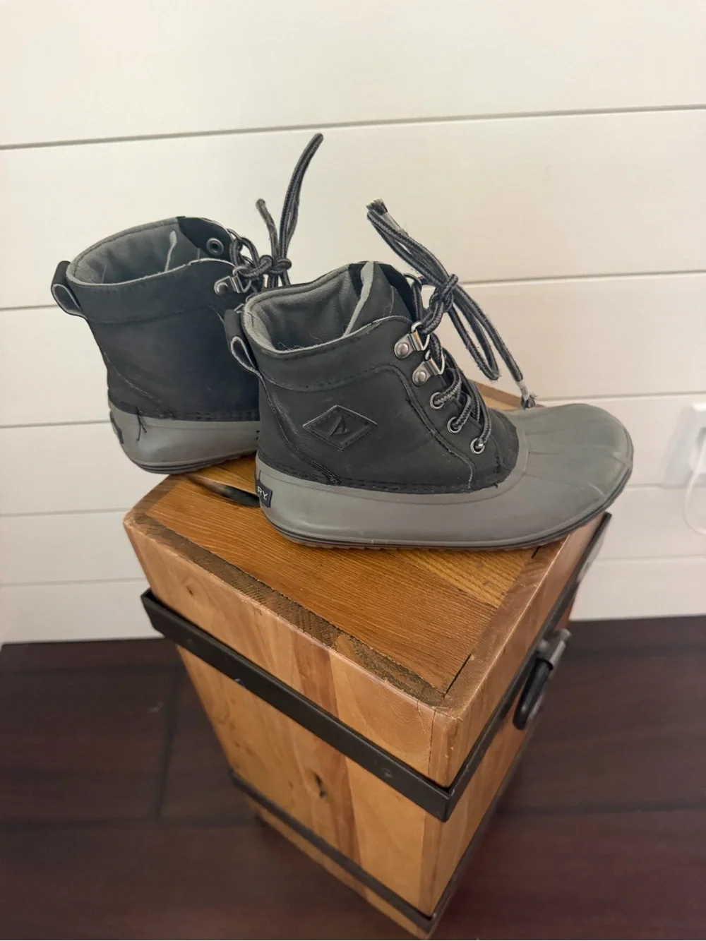 Sperry Kids Gray Lace-Up Rain Boots